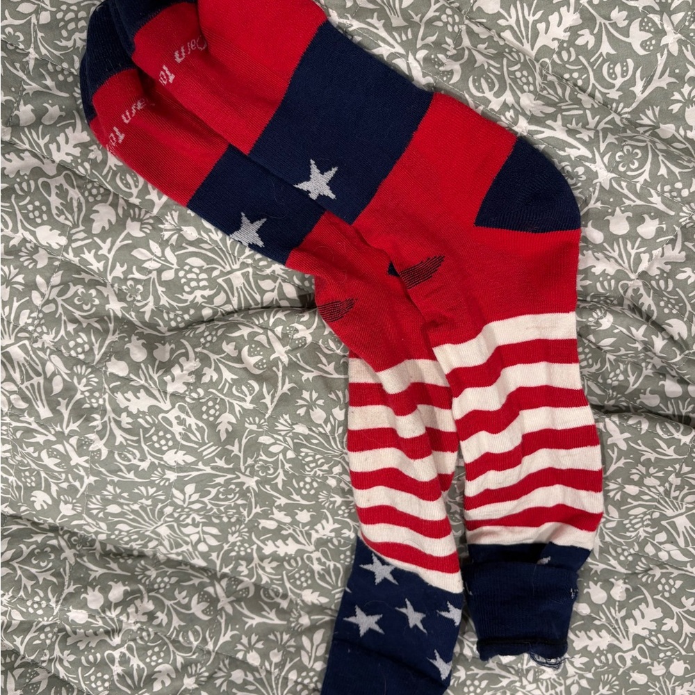 Patriotic Red, White, and Blue Athletic Socks